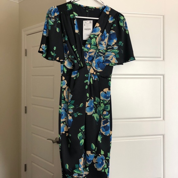 Zara Dresses Zara Knotted Floral Print Dress Poshmark